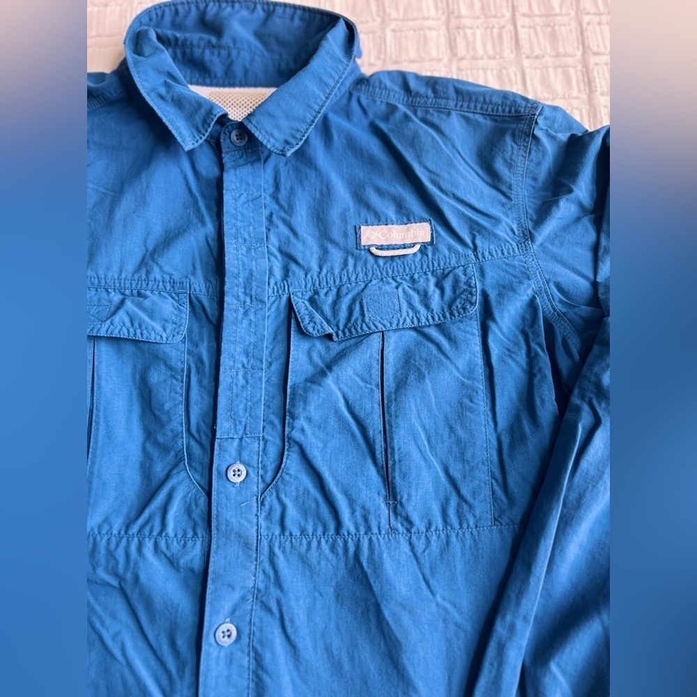 Columbia Omni Shield Outdoorsman Activewear Long Sleeve Button Up Shirt